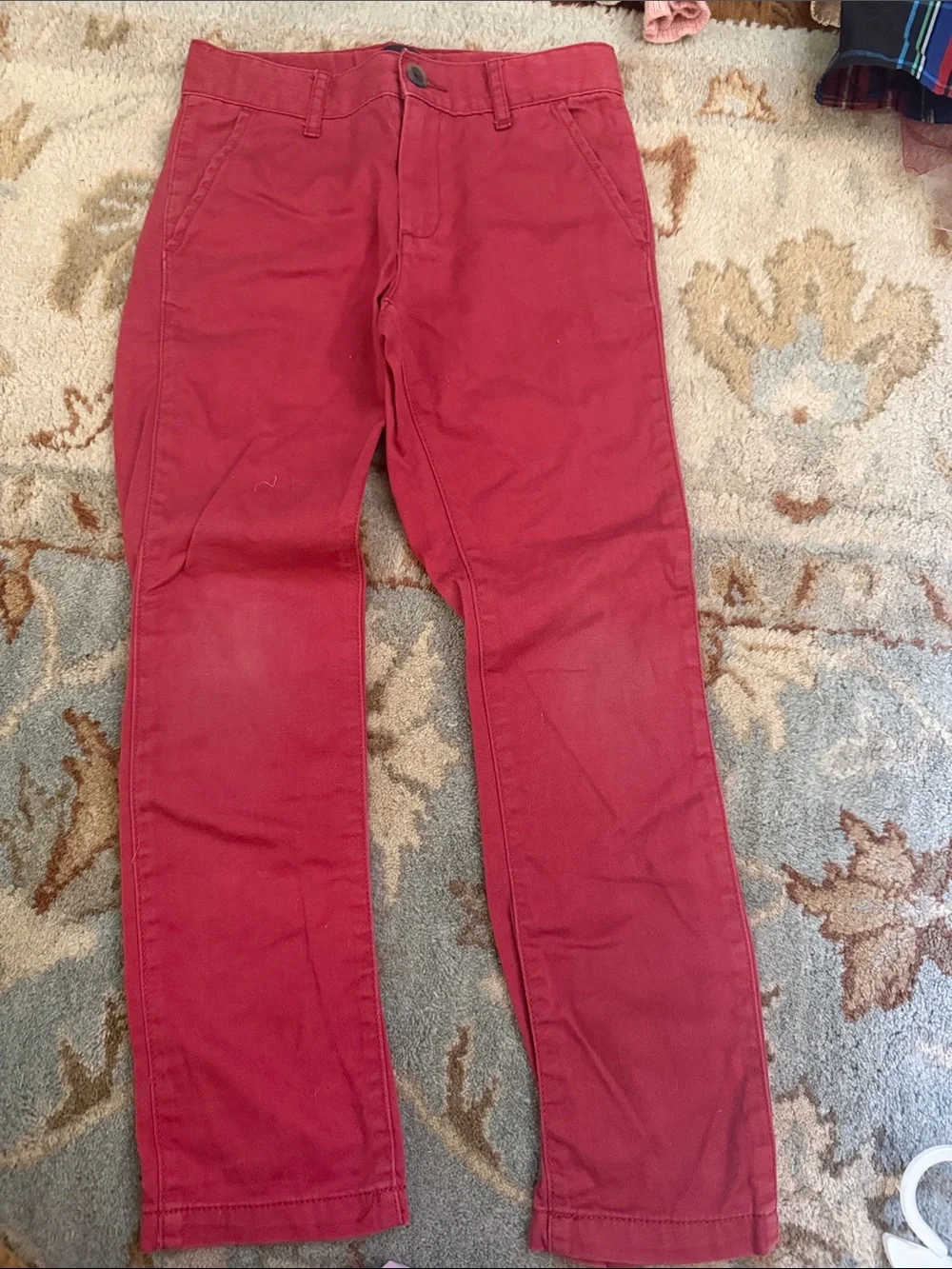 Boys Crimson Red Casual Pants